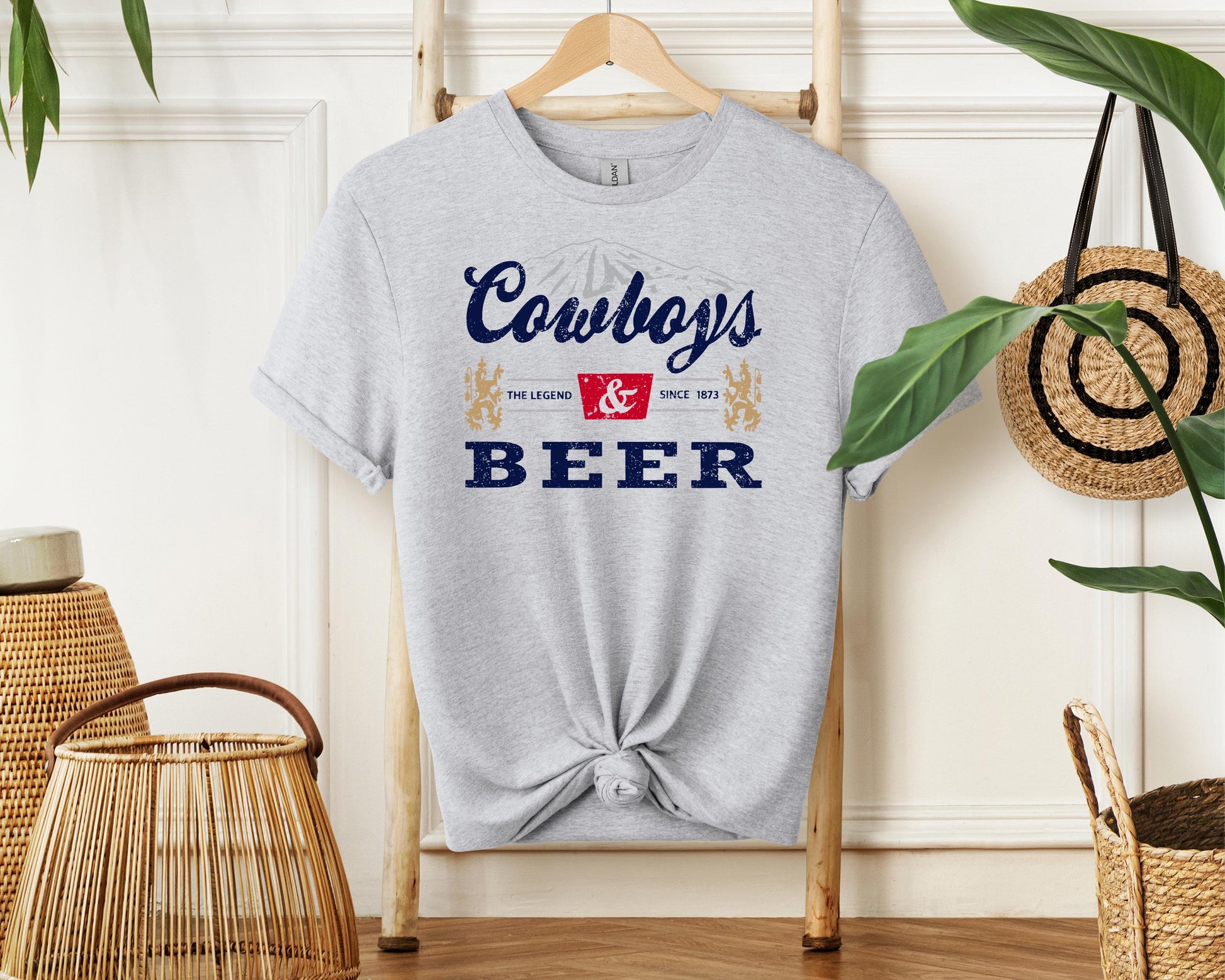 Cowboy and Beer Shirt | Western Beer T-Shirt | Beer Lover Western Tee | Country Cowboy Beer Shirt Gift