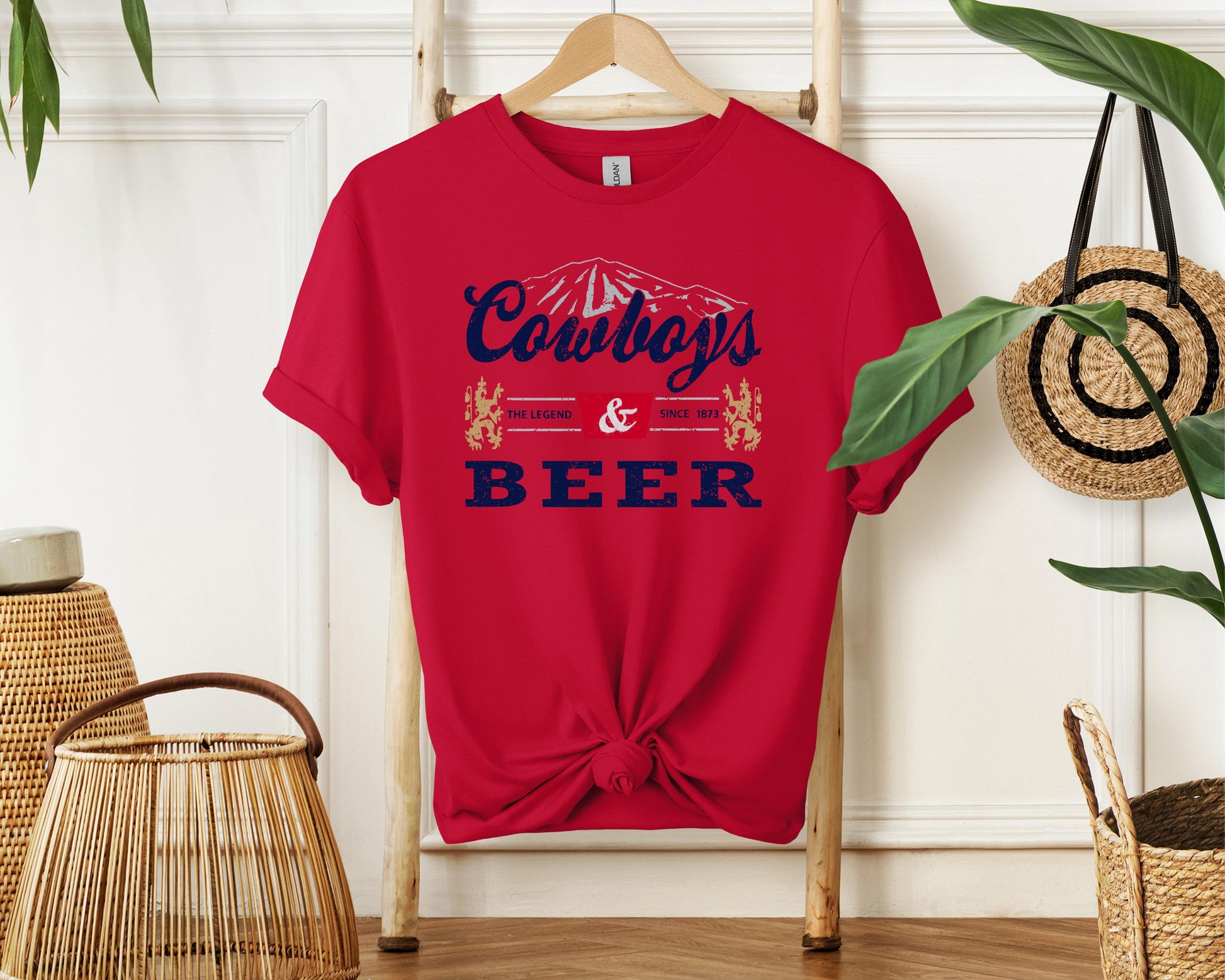 Cowboy and Beer Shirt | Western Beer T-Shirt | Beer Lover Western Tee | Country Cowboy Beer Shirt Gift