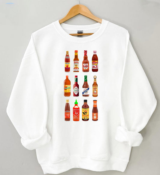 Hot Sauce T-Shirt, Hot Sauce Shirt, Vintage Hot Sauce Shirt, Spicy Lover Shirt, Loves Hot Sauce Shirt, Hot Sauce Bottles Tee