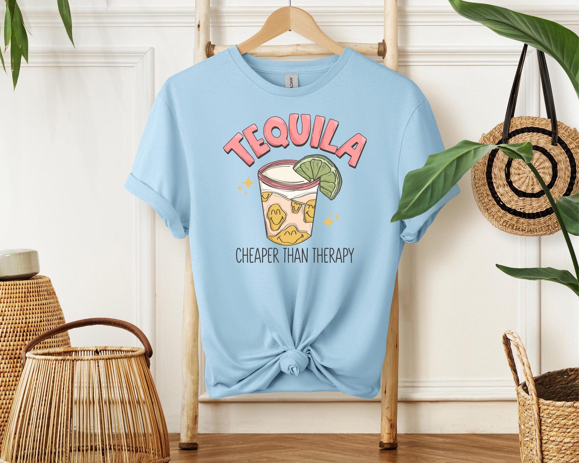 Cheaper Than Therapy Shirt | Funny Drinking Tee | Tequila Party Shirt for Cinco De Mayo | Summer Graphic Top | Gift for Her