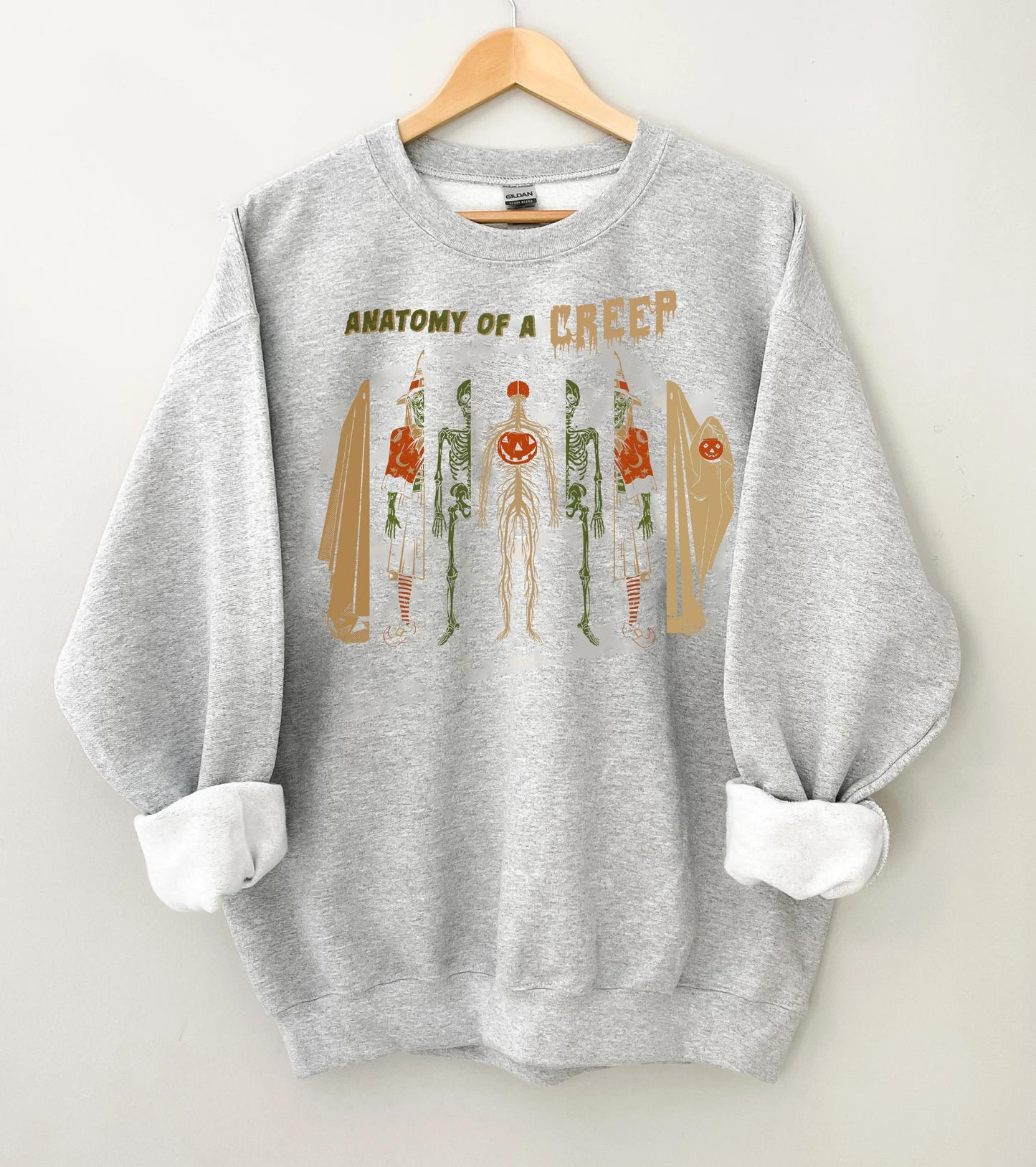 Anatomy of a Creep Shirt | Funny Skeleton Graphic Tee | Spooky Humor T-Shirt | Halloween Creepy Graphic Top