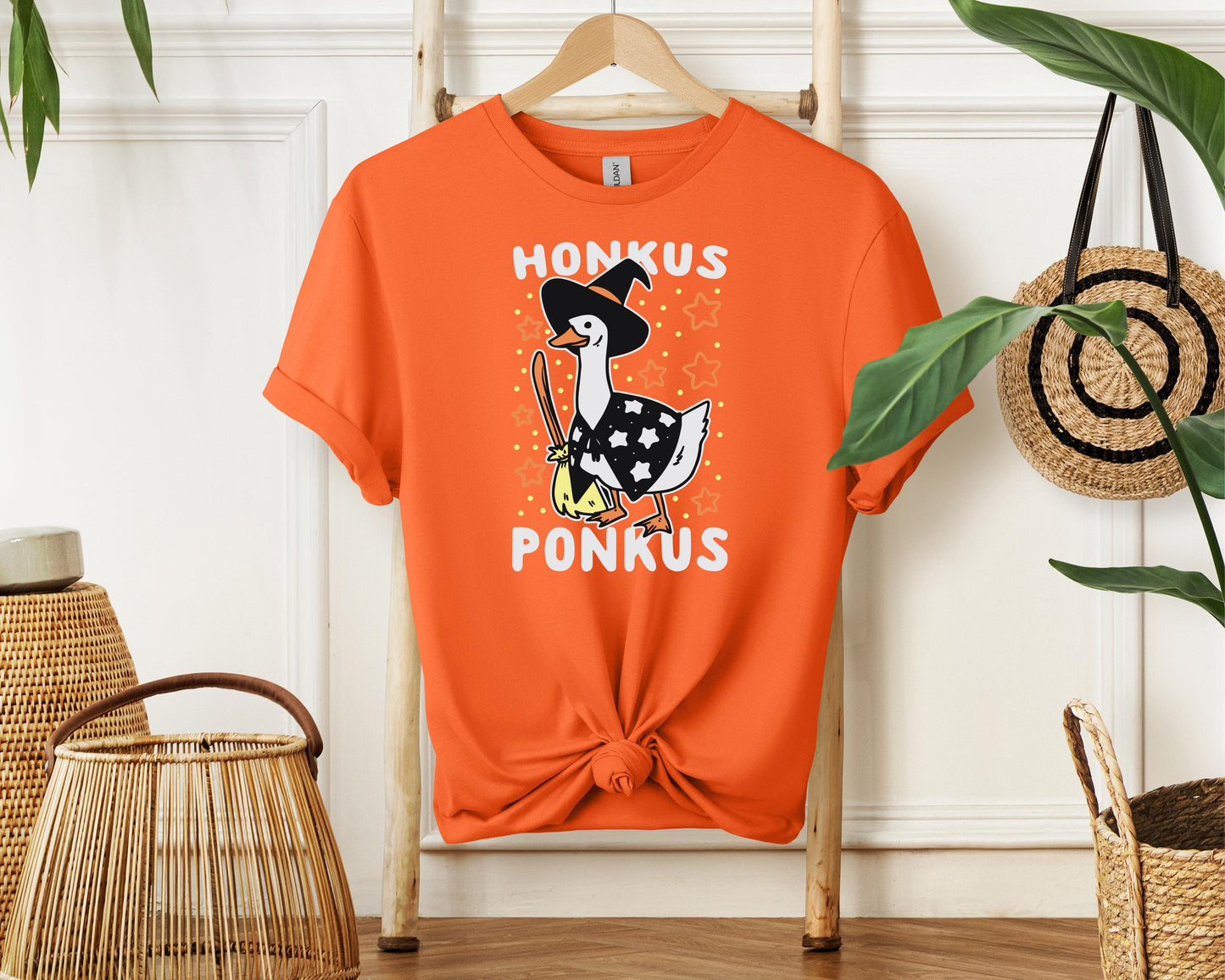 Honkus Ponkus Shirt | Funny Halloween Goose Tee | Spooky Honk Graphic T-Shirt | Witchy Humor Halloween Top