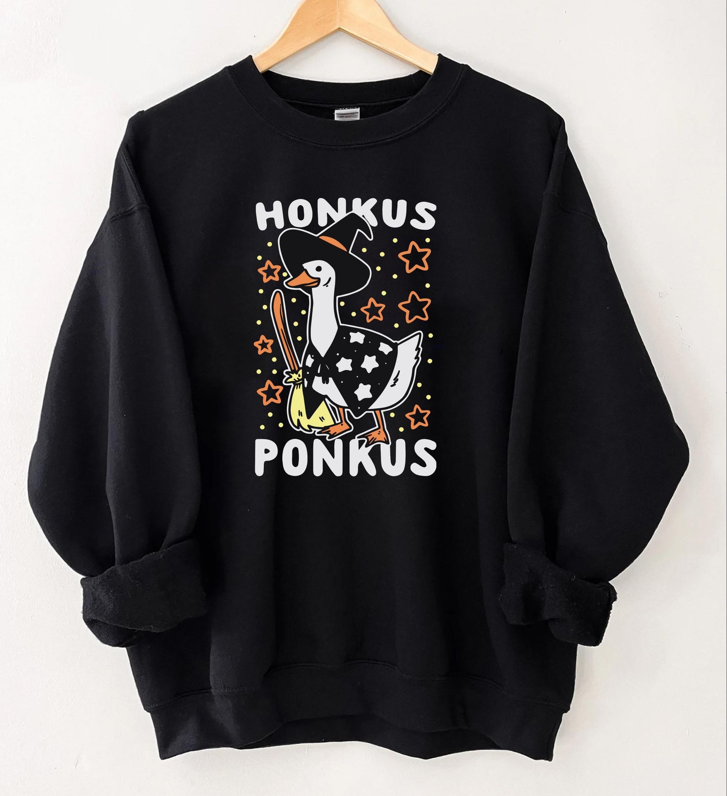 Honkus Ponkus Shirt | Funny Halloween Goose Tee | Spooky Honk Graphic T-Shirt | Witchy Humor Halloween Top