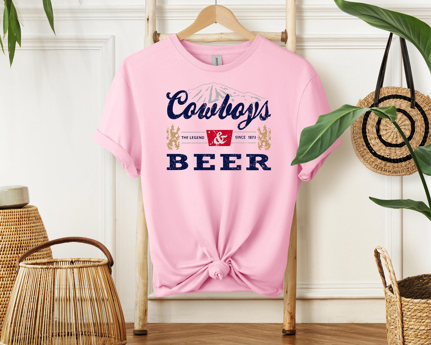 Cowboy and Beer Shirt | Western Beer T-Shirt | Beer Lover Western Tee | Country Cowboy Beer Shirt Gift