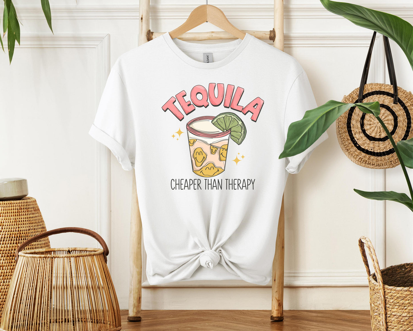 Cheaper Than Therapy Shirt | Funny Drinking Tee | Tequila Party Shirt for Cinco De Mayo | Summer Graphic Top | Gift for Her