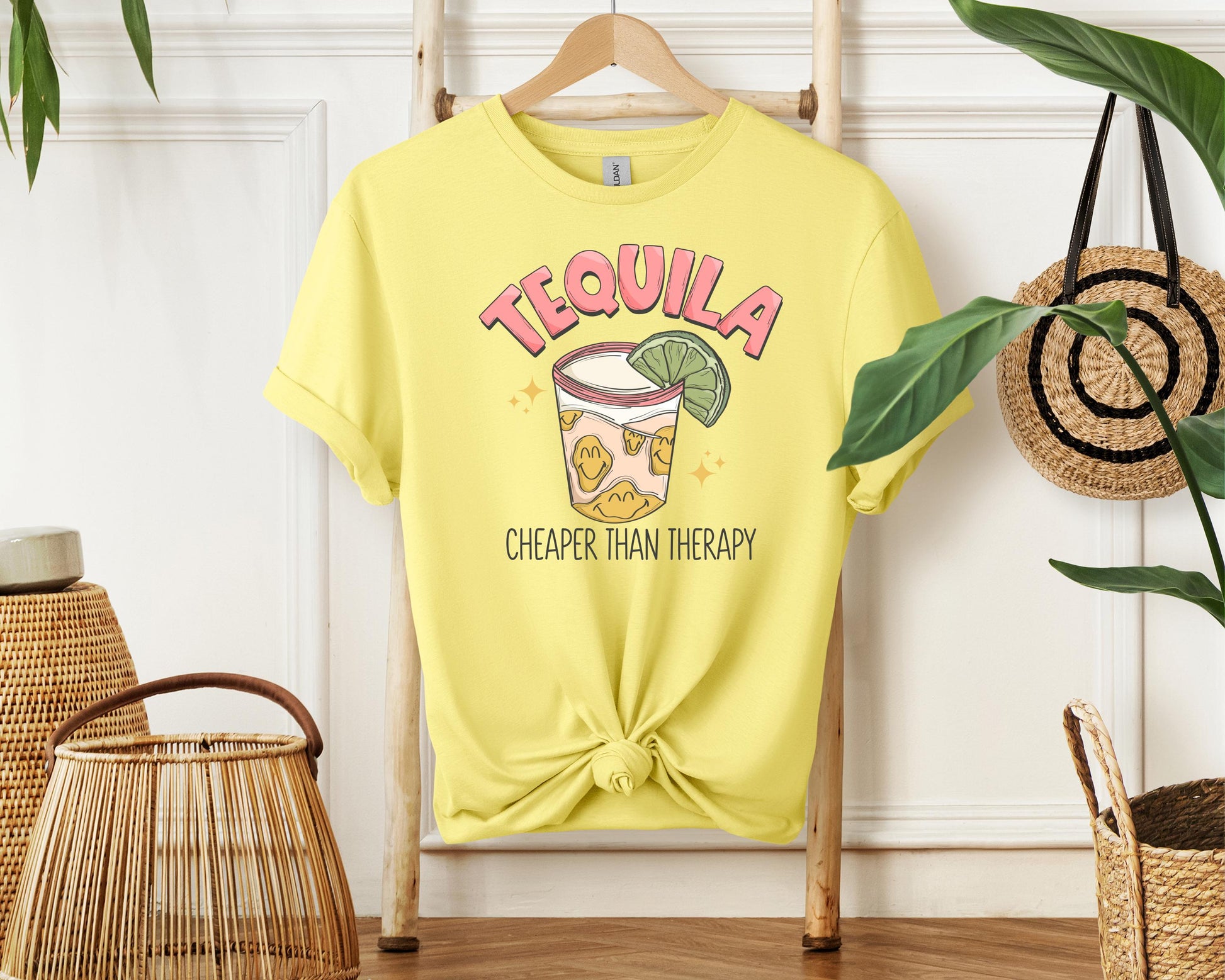 Cheaper Than Therapy Shirt | Funny Drinking Tee | Tequila Party Shirt for Cinco De Mayo | Summer Graphic Top | Gift for Her